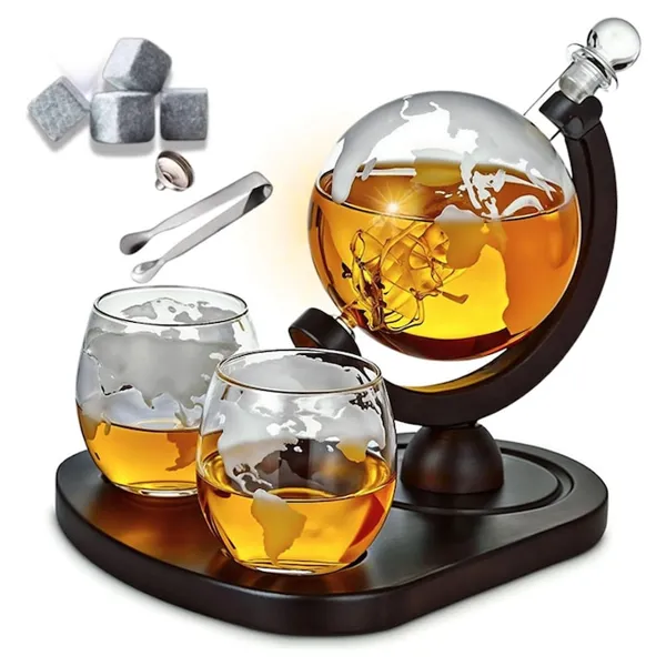 Set Decantor Whiskey Glob Pamantesc