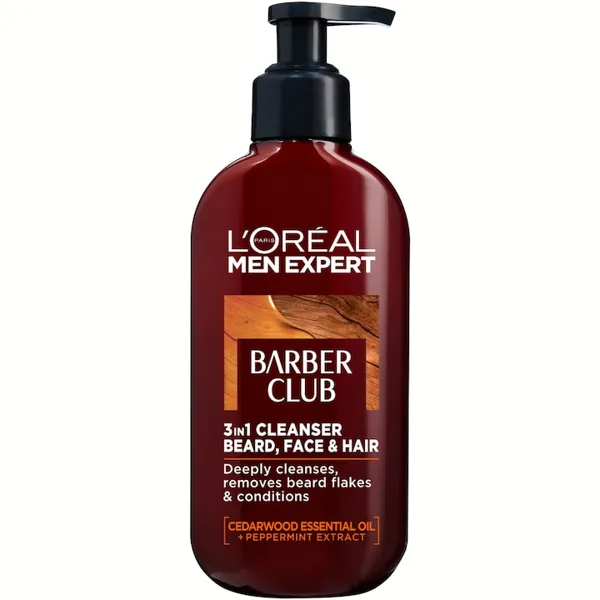 Gel de curatare 3-in-1 L'Oreal Paris Men Expert Barber Club pentru barbati