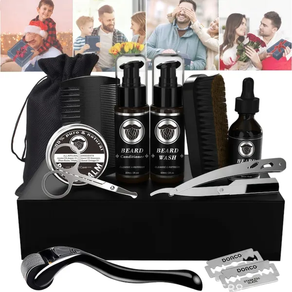 Set cadou complet ingrijire barbati pentru barba si mustata marca Wacorresi