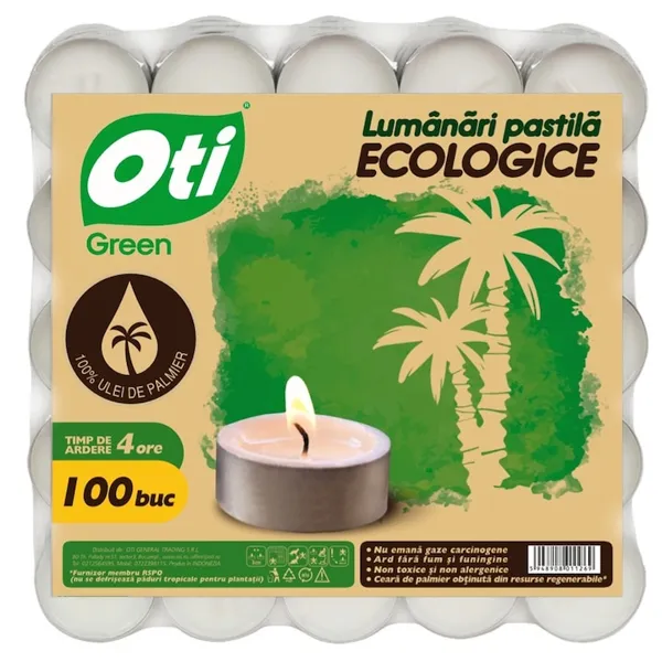 Lumanari pastila ecologice 100 buc Oti