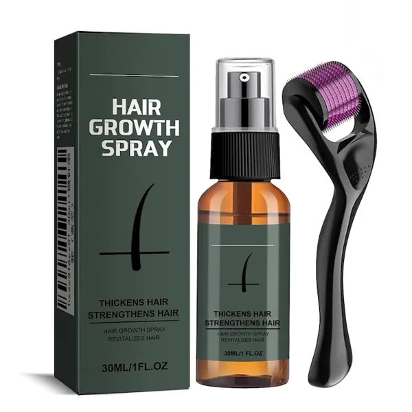 Set de crestere a barbii cu Titanium Derma Roller