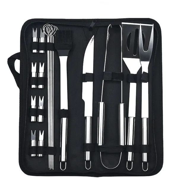 Set Ustensile pentru Gratar 20 Piese Inox