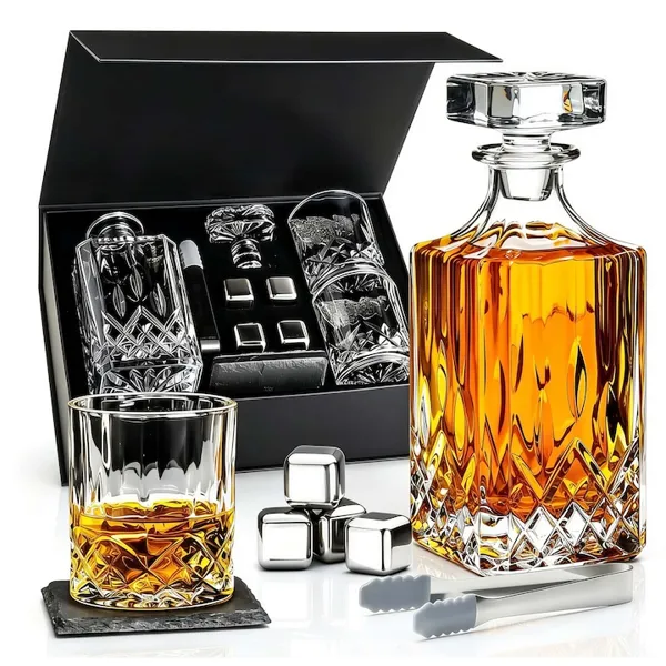Set decantor si pahare Whisky Bedee