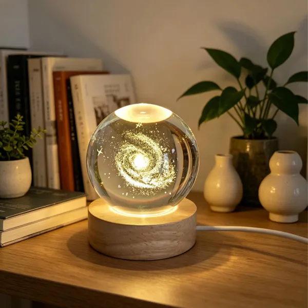 Lampă Glob de Cristal 3D - Galaxie