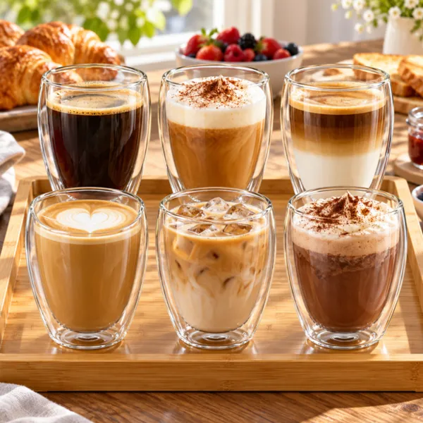 Set 6 Pahare Cafea cu Pereti Dubli 350 ml