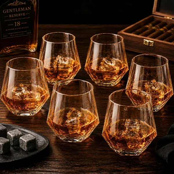 Set 6 Pahare whiskey design Diamant