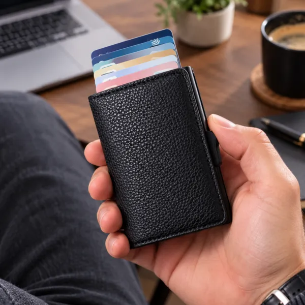 Portofel pentru Carduri Black Slim
