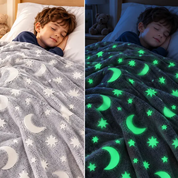 Patura Luna Fosforescenta Gri Flanel 130 x 150 cm