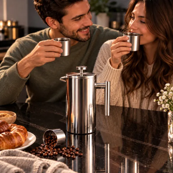 Set cadou Cafea cu Stil Infuzor si accesorii Silver