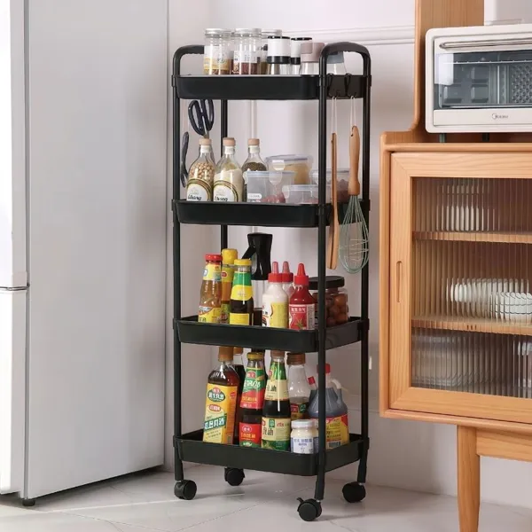 Suport pe roti multifunctional cu 4 polite